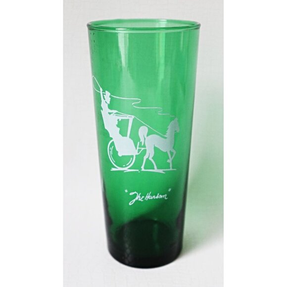 4 Vintage Forest Green Iced Tea Tumblers Anchor Hocking - Picture 2 of 6